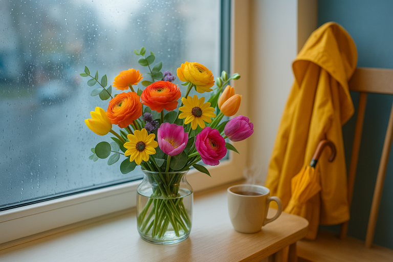 Buchetul pentru zile ploioase: cum aduci culoare în atmosferă?